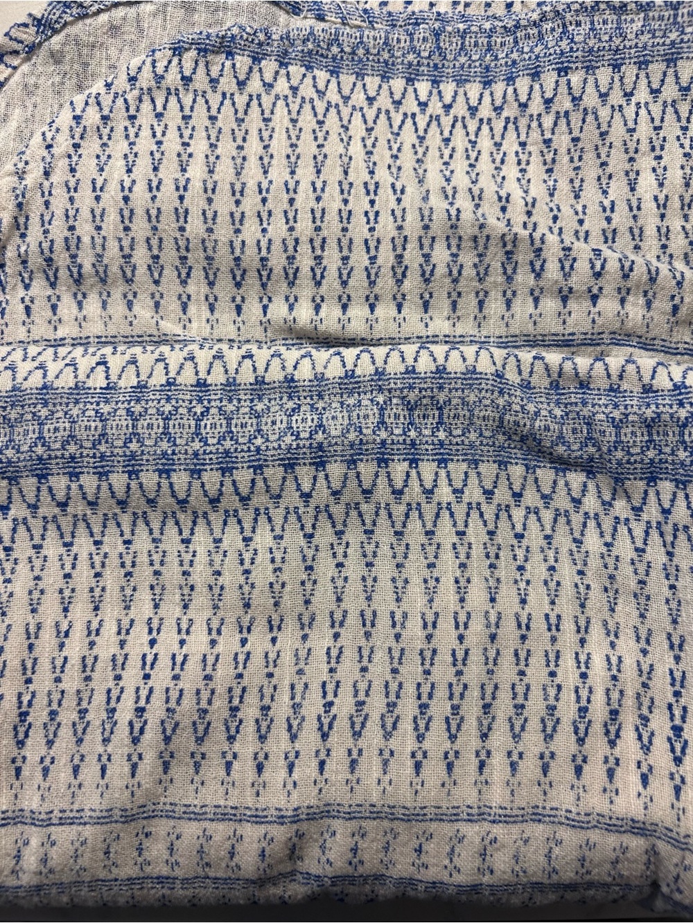 Maeve Blue & Cream Patterned Button-Front Tunic - Picture 7 of 7